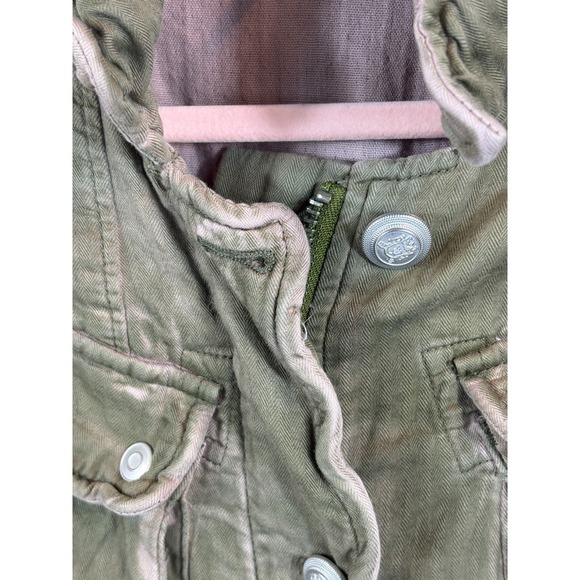 FREE PEOPLE Double Cloth Jacket Olive Green Pink UTILITY CARGO Size S Army - Picture 4 of 16
